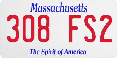 MA license plate 308FS2