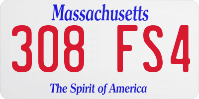 MA license plate 308FS4