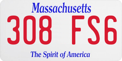 MA license plate 308FS6
