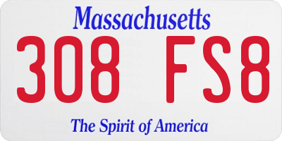 MA license plate 308FS8