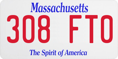 MA license plate 308FT0