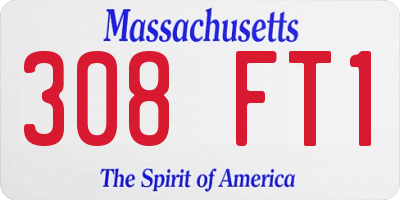 MA license plate 308FT1