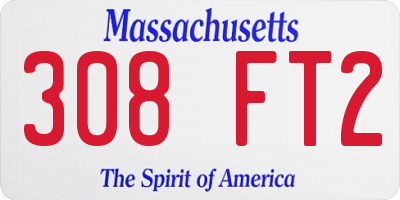 MA license plate 308FT2