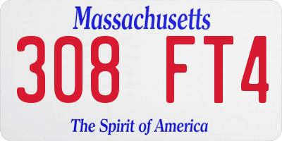 MA license plate 308FT4