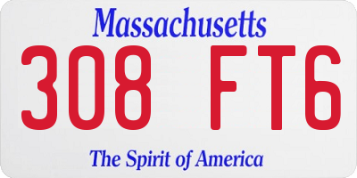 MA license plate 308FT6
