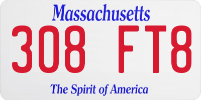 MA license plate 308FT8