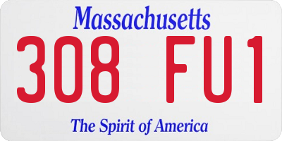 MA license plate 308FU1