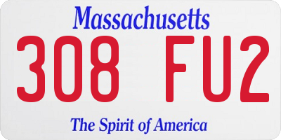MA license plate 308FU2