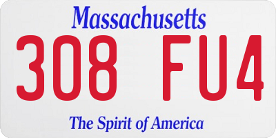 MA license plate 308FU4