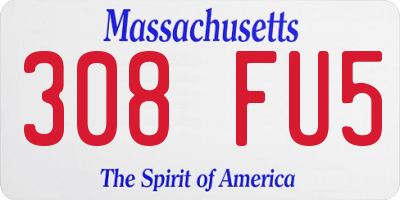 MA license plate 308FU5