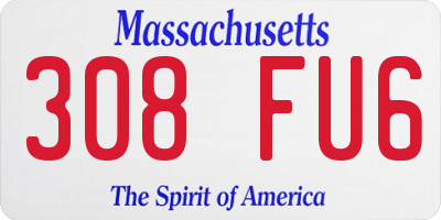 MA license plate 308FU6