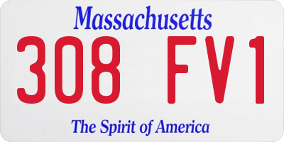 MA license plate 308FV1