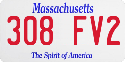 MA license plate 308FV2