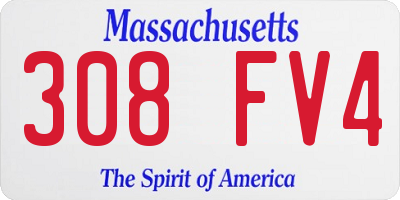 MA license plate 308FV4