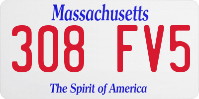 MA license plate 308FV5