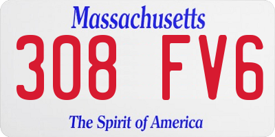 MA license plate 308FV6