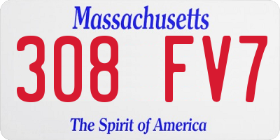 MA license plate 308FV7