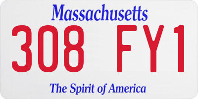 MA license plate 308FY1