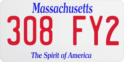 MA license plate 308FY2