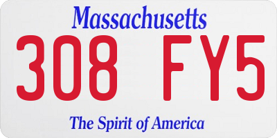 MA license plate 308FY5