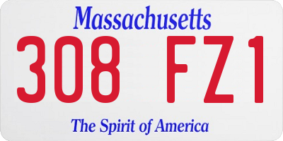 MA license plate 308FZ1