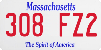 MA license plate 308FZ2