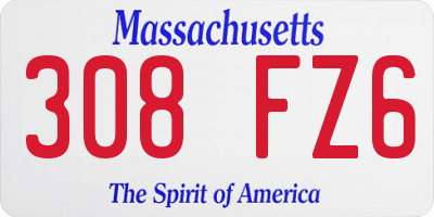 MA license plate 308FZ6