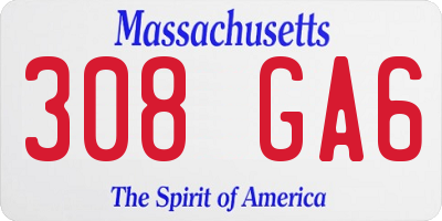 MA license plate 308GA6