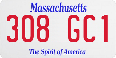 MA license plate 308GC1