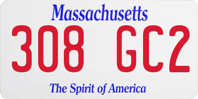 MA license plate 308GC2