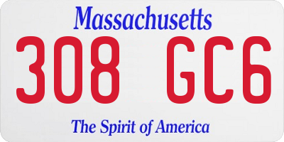 MA license plate 308GC6
