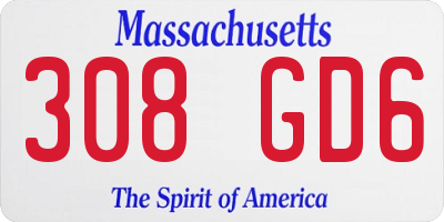 MA license plate 308GD6
