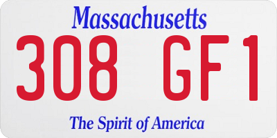 MA license plate 308GF1