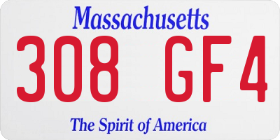 MA license plate 308GF4