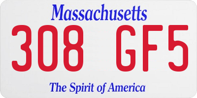 MA license plate 308GF5