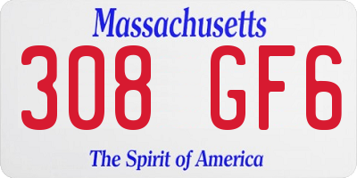 MA license plate 308GF6