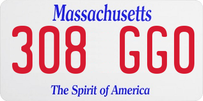 MA license plate 308GG0