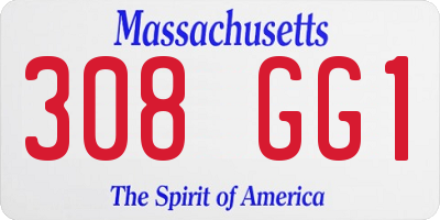 MA license plate 308GG1