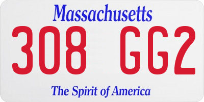 MA license plate 308GG2