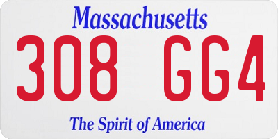 MA license plate 308GG4