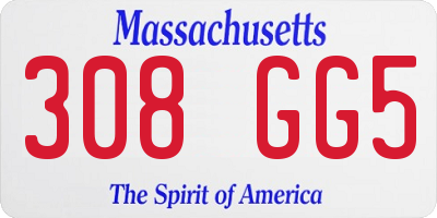 MA license plate 308GG5