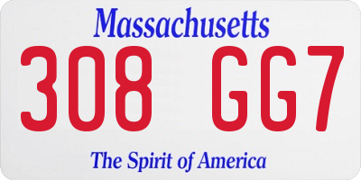 MA license plate 308GG7