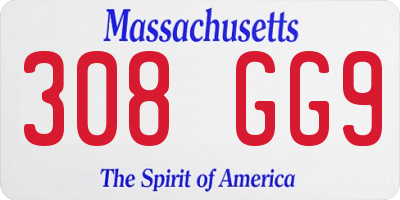 MA license plate 308GG9