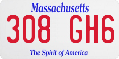 MA license plate 308GH6