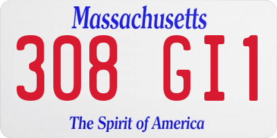 MA license plate 308GI1