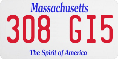 MA license plate 308GI5
