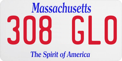 MA license plate 308GL0
