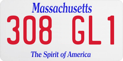 MA license plate 308GL1
