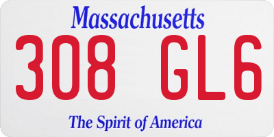 MA license plate 308GL6