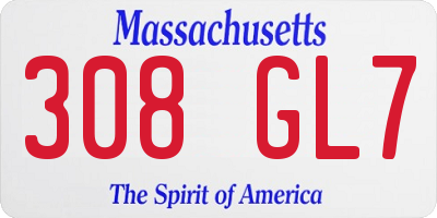 MA license plate 308GL7